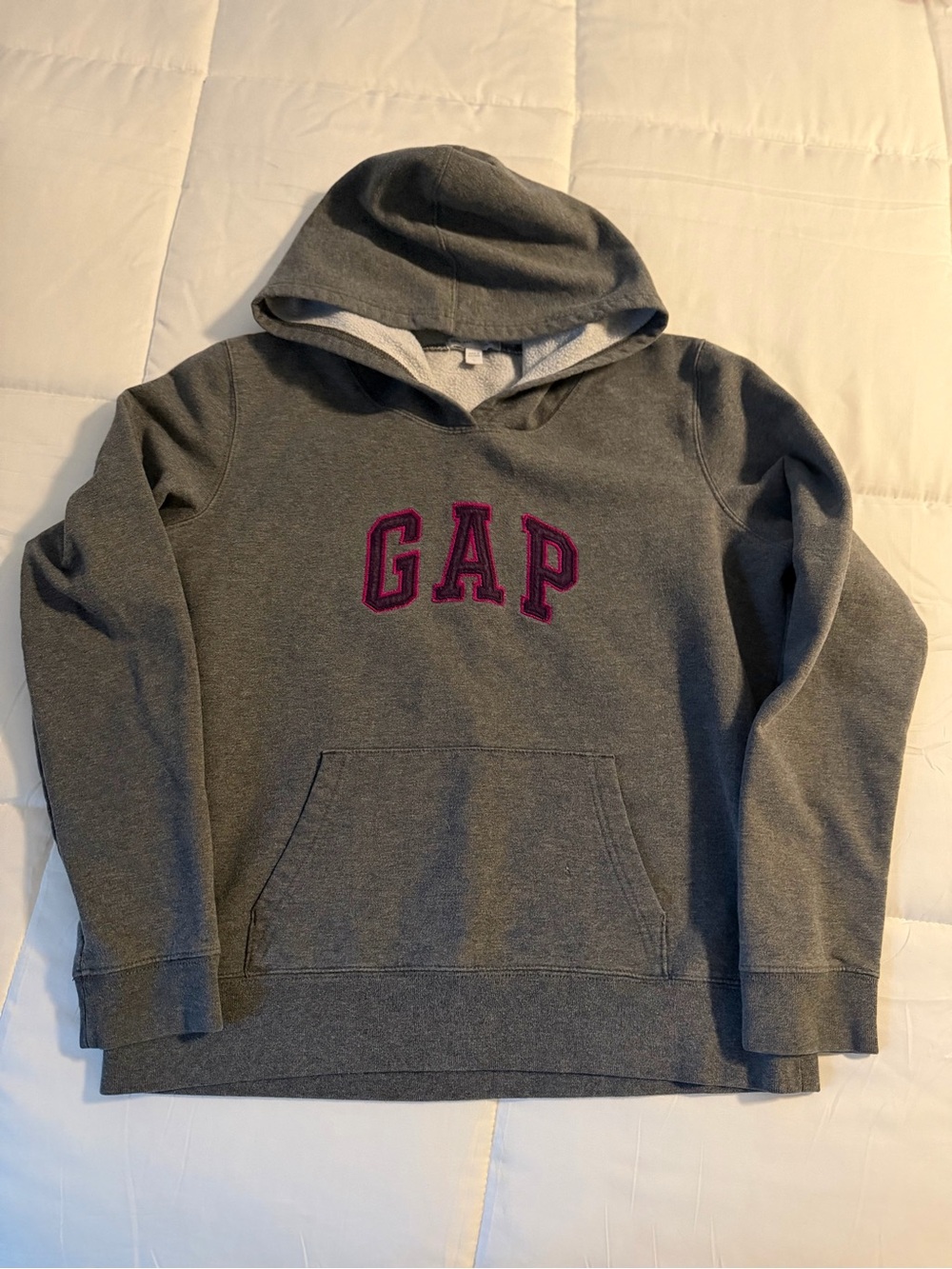 GAP Gray Hoodie with Pink Logo